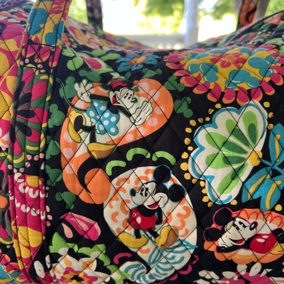 Vera Bradley Black Quilted Floral & Paisley Travel Duffel - Picture 8 of 15
